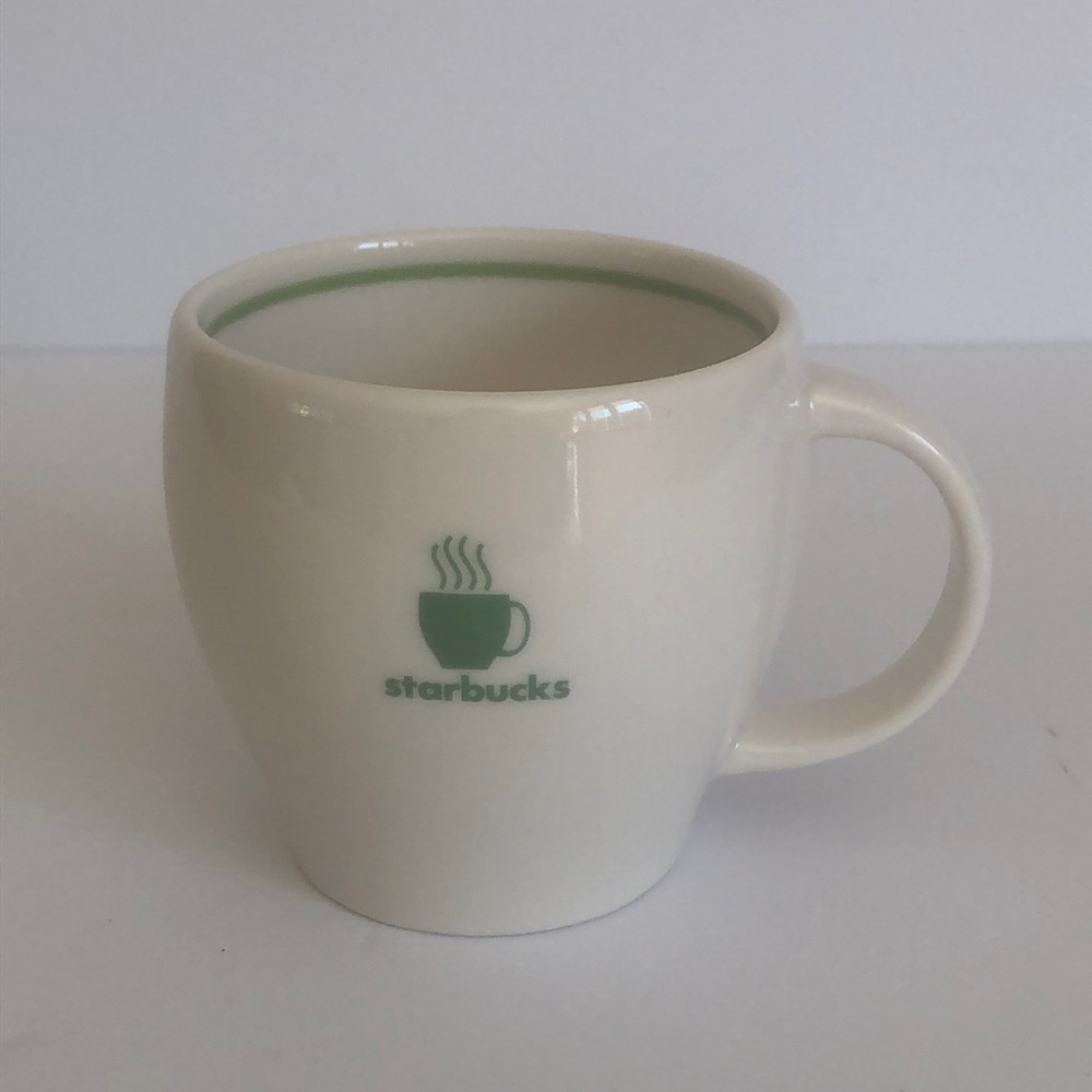 Starbucks Barista 2003 Small Coffee Mug Green Steaming Coffee Logo